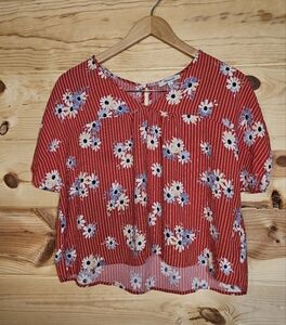 Madewell Scarlet Floral Top Oversized Size M